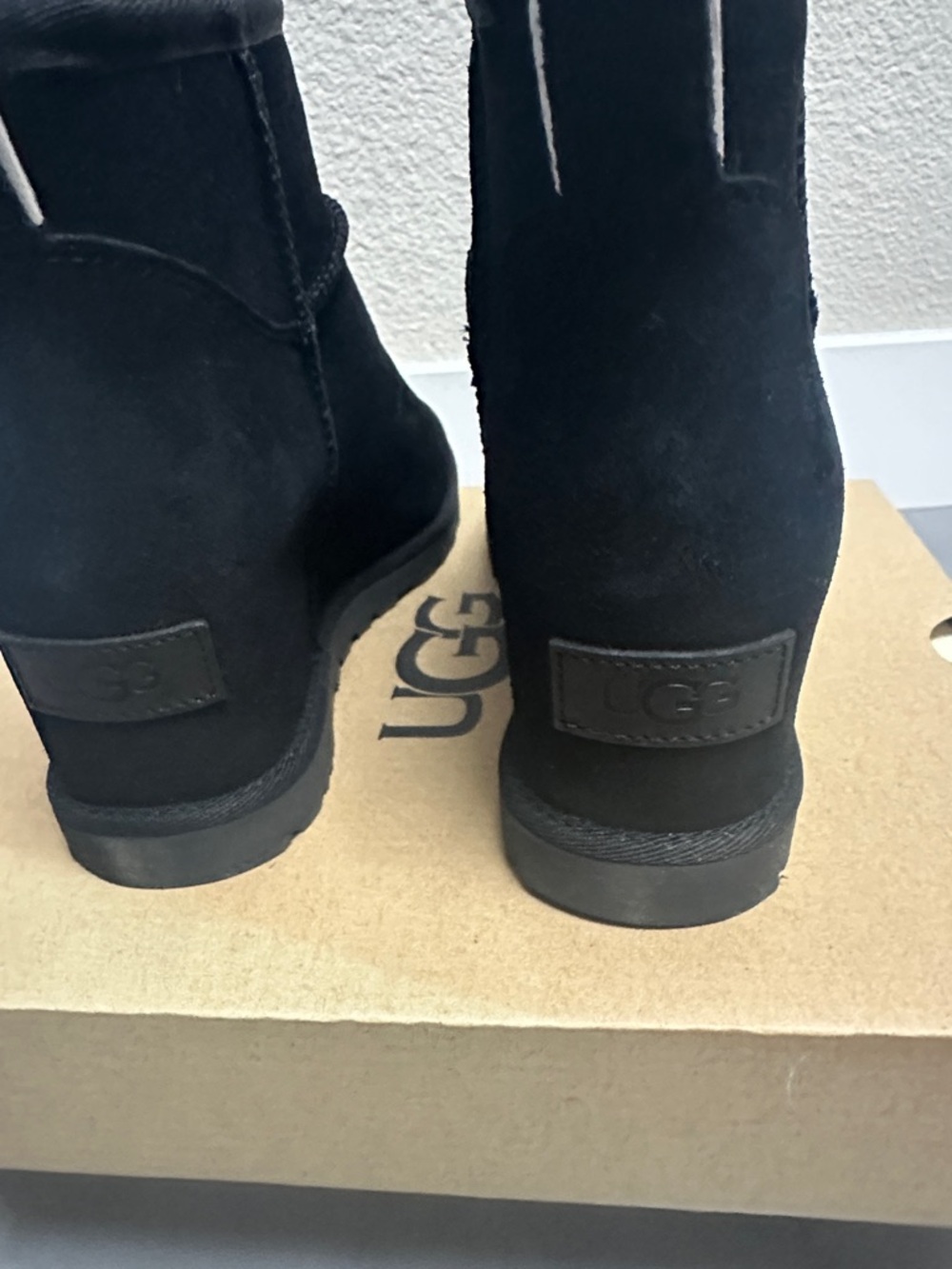 UGG Black Wedge Ankle Boots - Picture 3 of 4